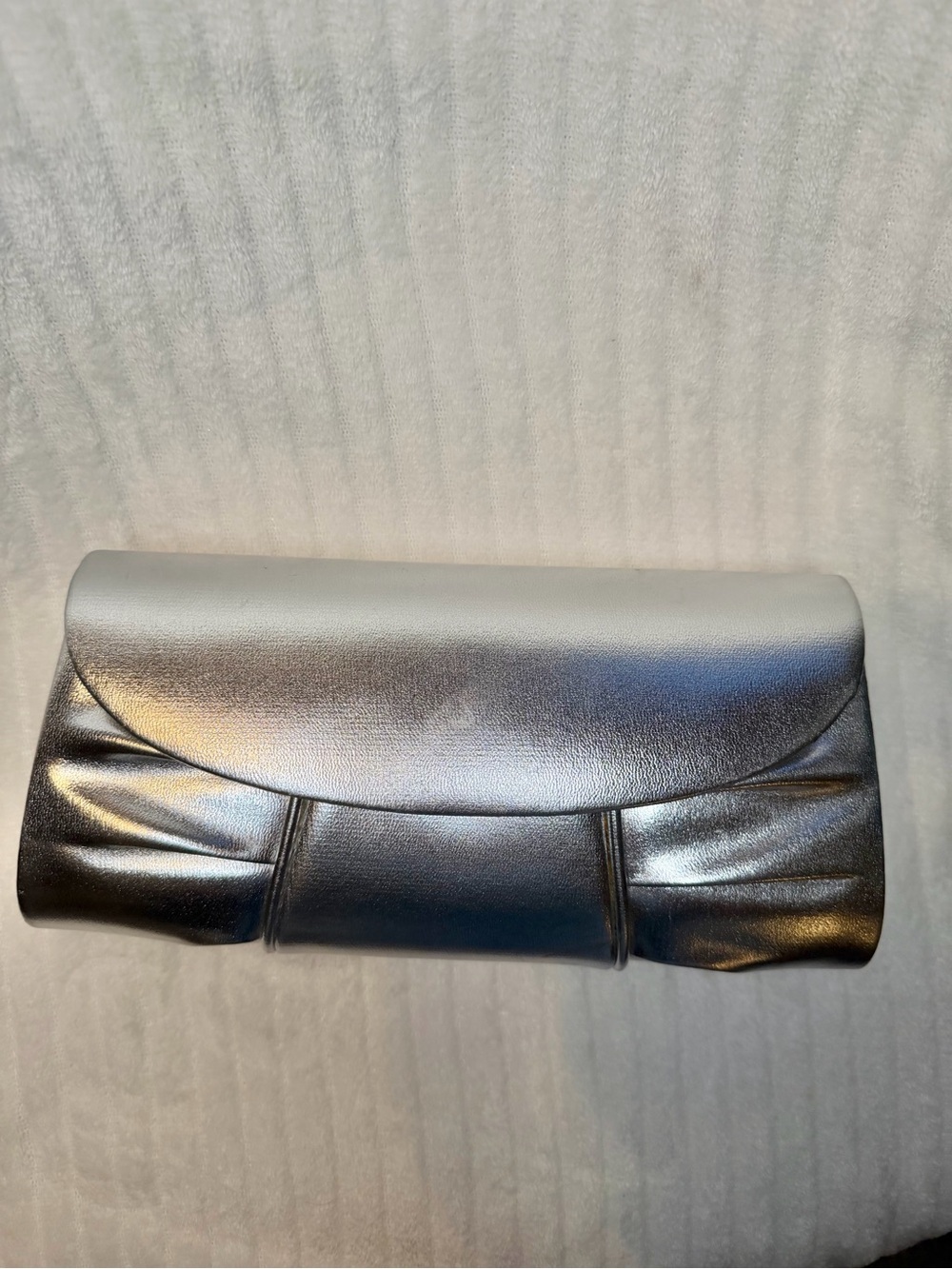 Metallic Silver Evening Clutch Bag Formal Wedding Prom Purse